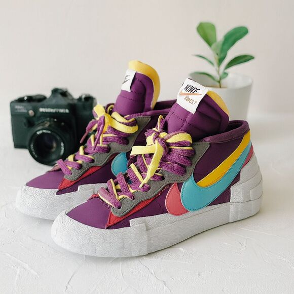Nike x Sacai Blazer Low Magenta Blue Yellow Men’s Size 9 Collab Sneaker - Picture 1 of 13